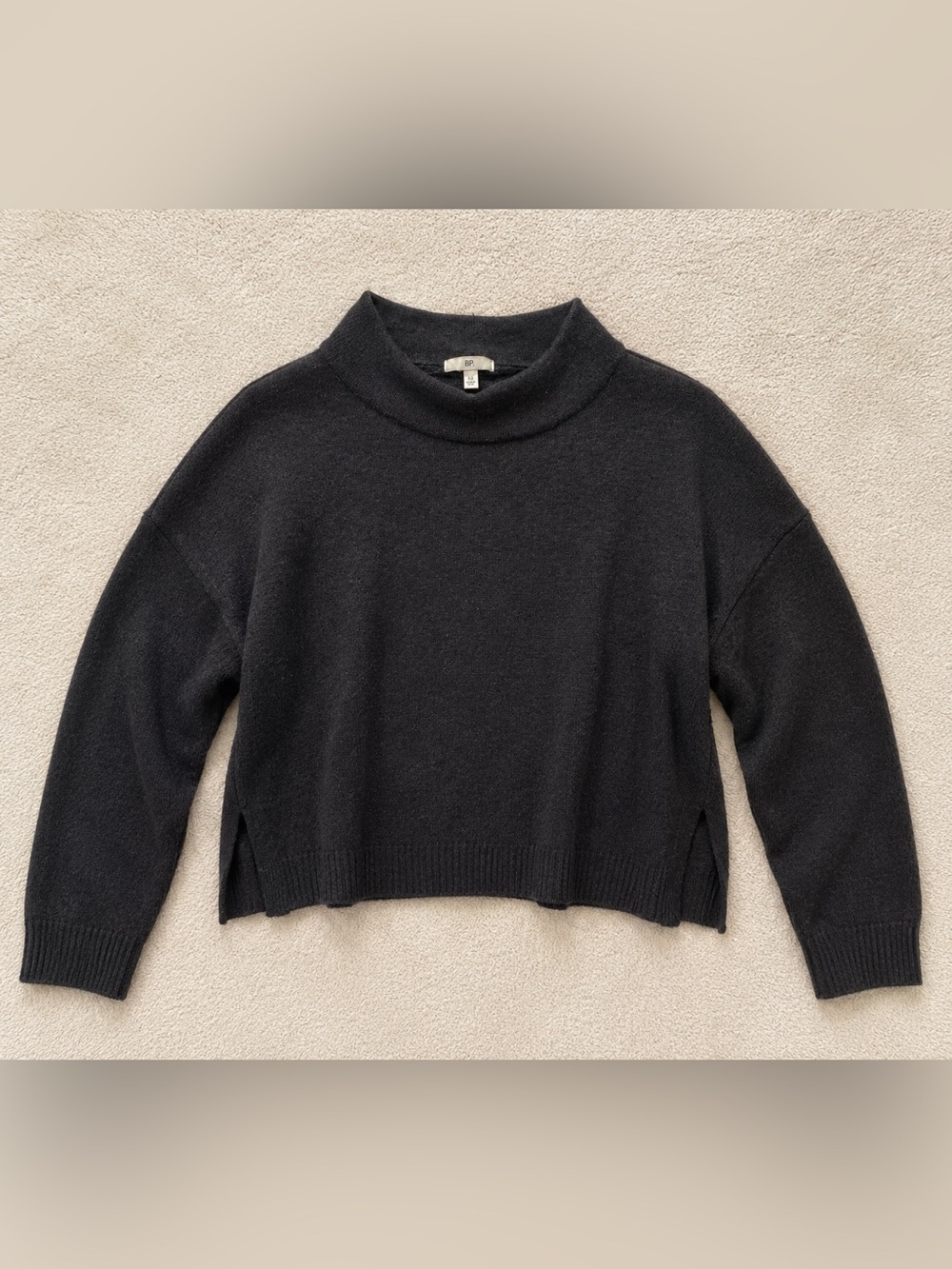 BP Black Soft Knit Turtleneck Sweater Women’s XS Cozy Minimalist Long Sleeve